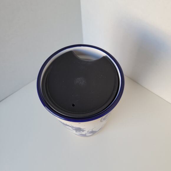 Starbucks 12 Oz Mermaid Tattoo Floral Ceramic Tumbler Travel Mug Blue Siren 2016 - Picture 6 of 6